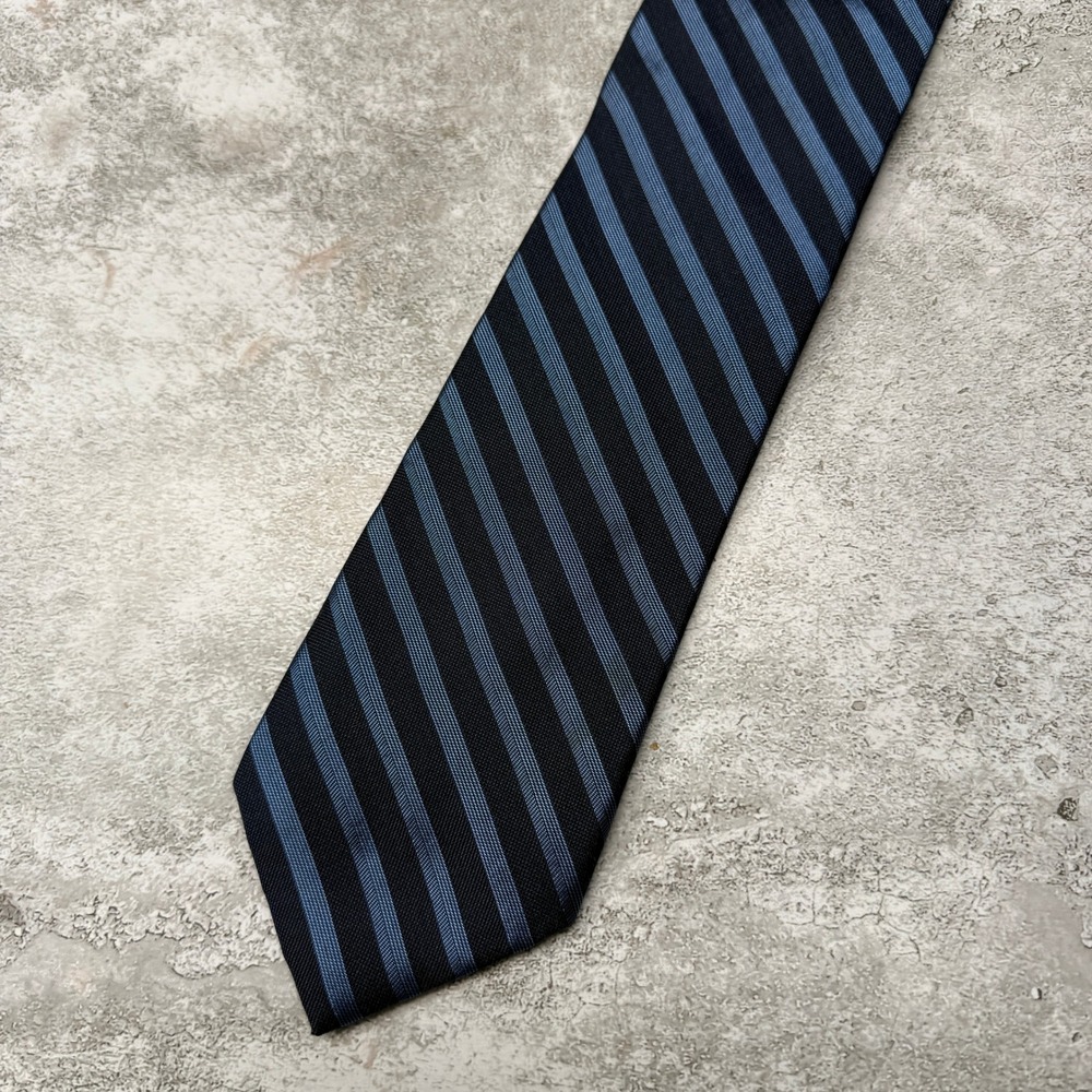 Kenneth Cole Necktie‎ Mens One Size Blue Striped Silk Blend 9554